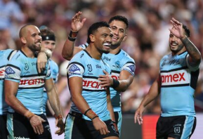 Five and a Kick: Sharks avoid double-digit hoodoo to roll Manly, Papi bangs down Origin door as Storm thrash Tigers