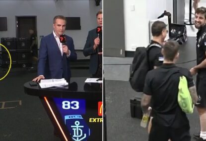WATCH: Bobby Hill delighted after post-game prank gets Jamie Elliott good
